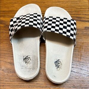 Black and White Checkered Vans Sandals